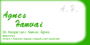 agnes hamvai business card